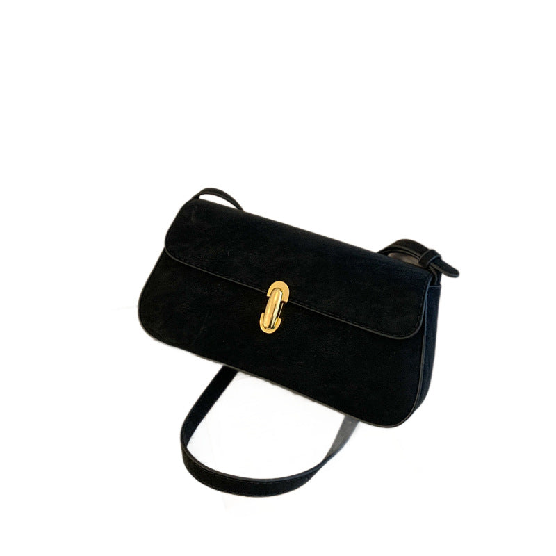 Damen Umhängetasche mit luxuriösem Veloursleder und eleganter Schnappschließe Nord Taschen