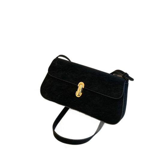 Damen Umhängetasche mit luxuriösem Veloursleder und eleganter Schnappschließe Nord Taschen