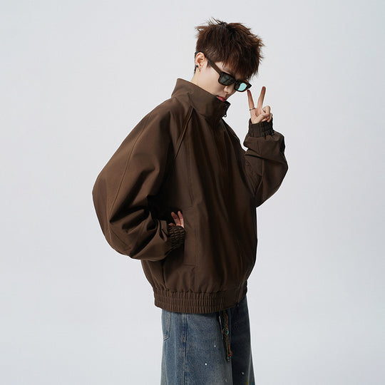 Unisex Oversized Windjacke mit Stehkragen und Raglanärmeln Nord Taschen