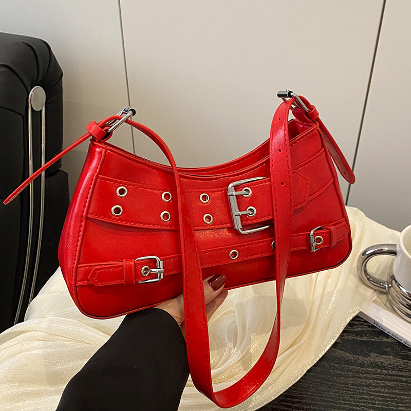 Damen Schultertasche mit elegantem Gurt- und Schnallenakzent Nord Taschen