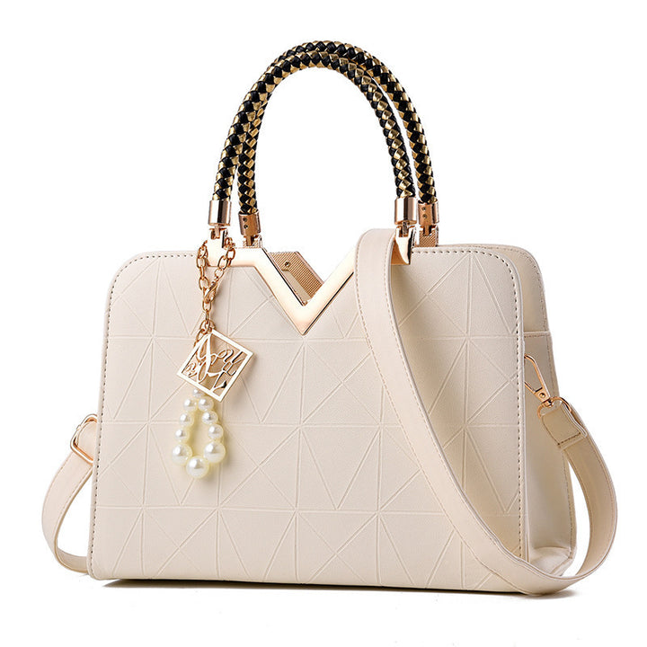 Damen Designer-Handtasche mit strukturiertem Geometrie-Muster und abnehmbarem Zubehör Nord Taschen