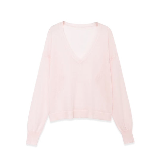 Damen Oversize-Feinstrickpullover mit tiefem V-Ausschnitt und gerippten Bündchen Nord Taschen
