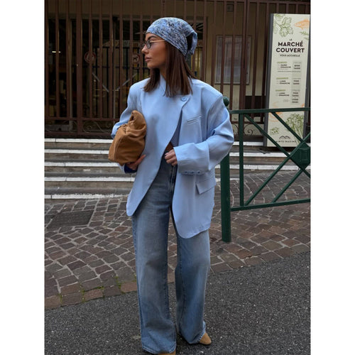 Damen Oversized-Longblazer mit kastiger Silhouette, soften Schultern und verlängertem Schnitt Nord Taschen