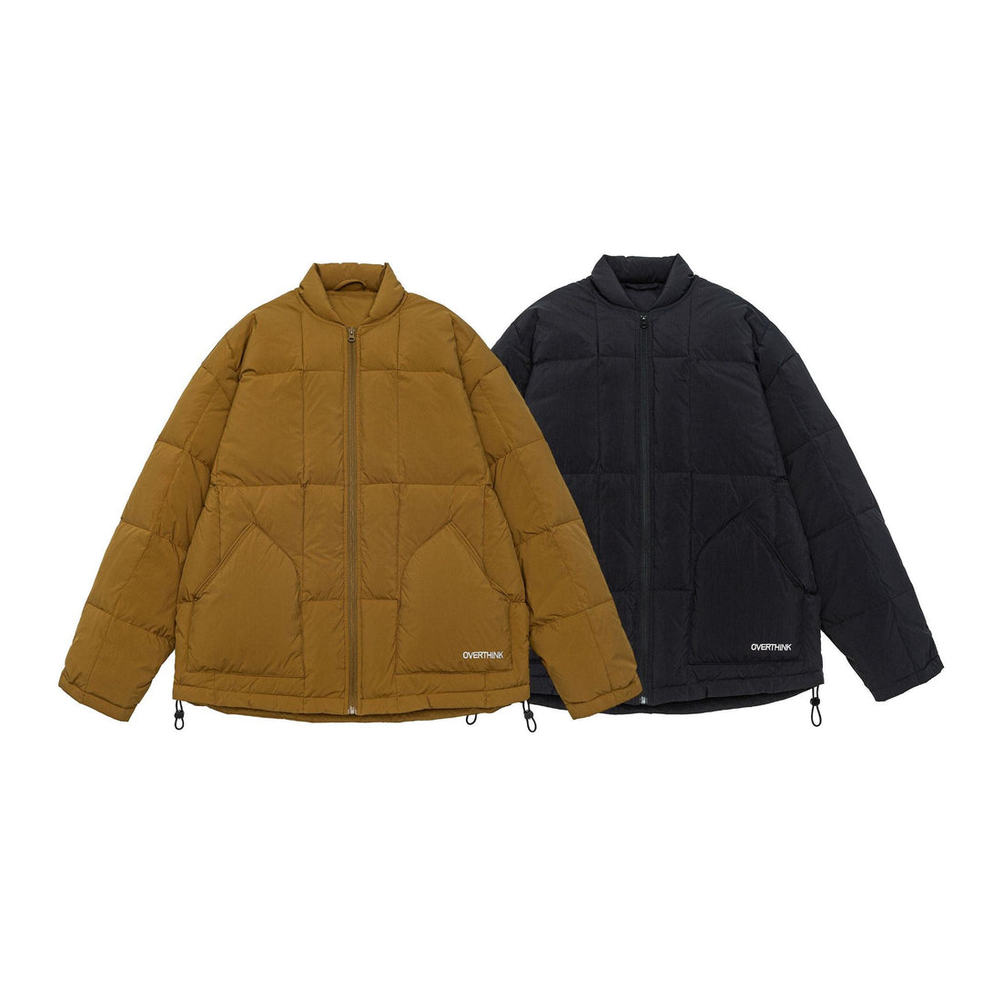Herren Boxy gesteppte Isolationsjacke mit Stehkragen, Kordelzug und Logo-Applikation Nord Taschen