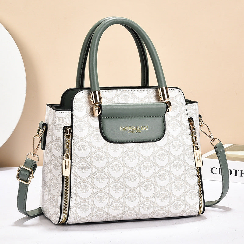 Damen strukturierte Handtasche mit elegantem Zipper und abnehmbarem Schulterriemen Nord Taschen