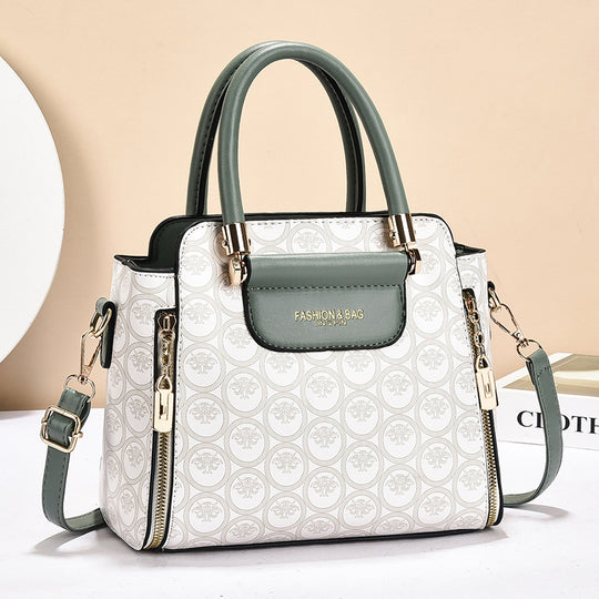 Damen strukturierte Handtasche mit elegantem Zipper und abnehmbarem Schulterriemen Nord Taschen