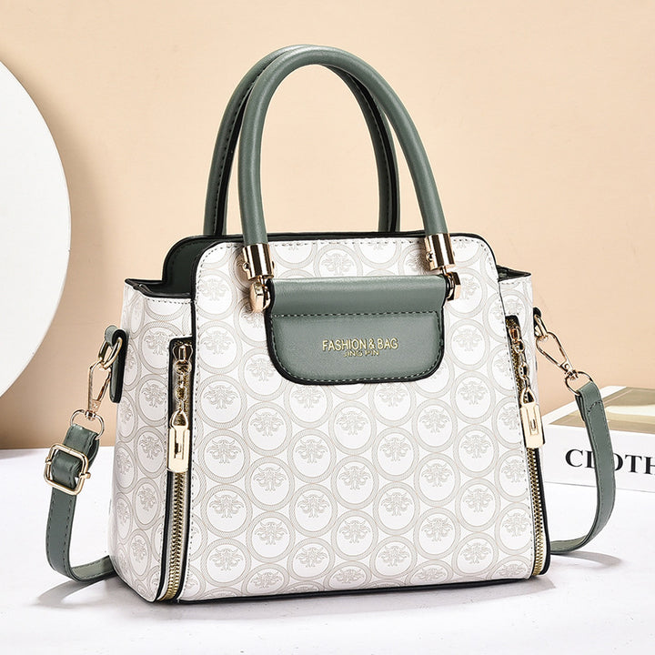 Damen strukturierte Handtasche mit elegantem Zipper und abnehmbarem Schulterriemen Nord Taschen