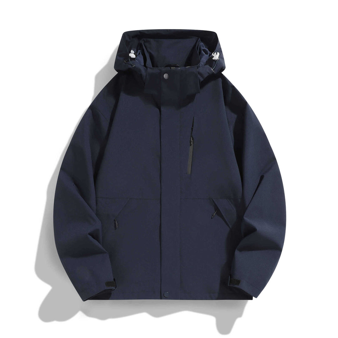 Damen Wasserabweisende Kapuzen‑Übergangsjacke mit verstellbarer Kapuze, verdeckter Frontblende und Multifunktionstaschen Nord Taschen