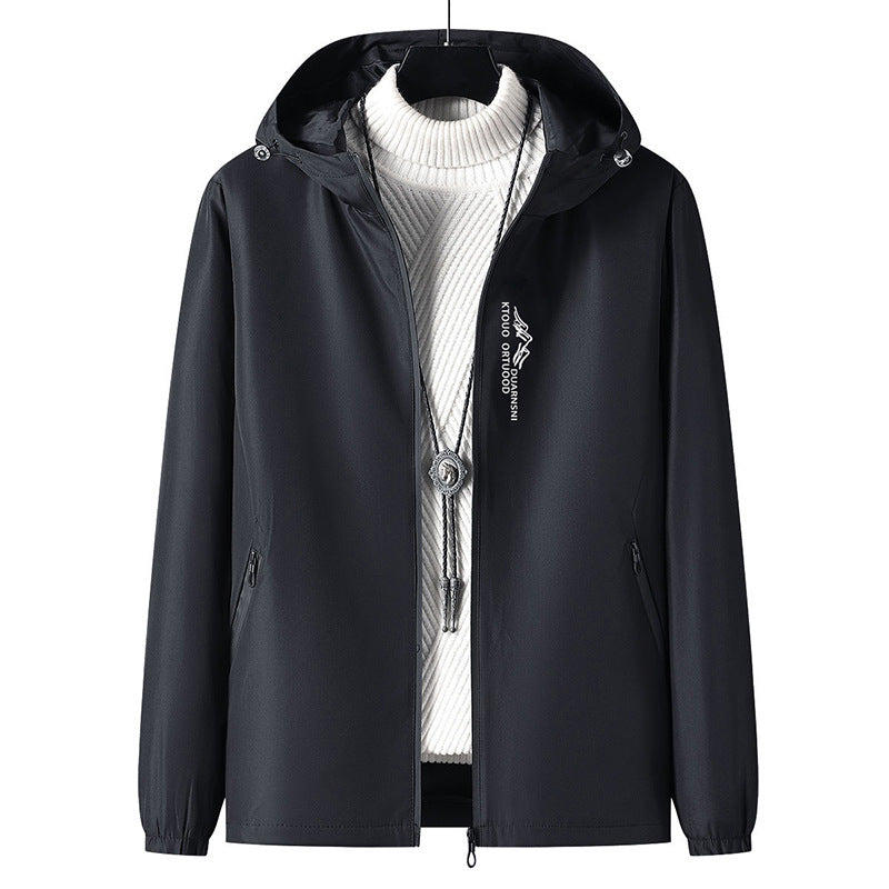 Herren Leichte Outdoor-Jacke mit verstellbarem Kapuzenkragen Nord Taschen