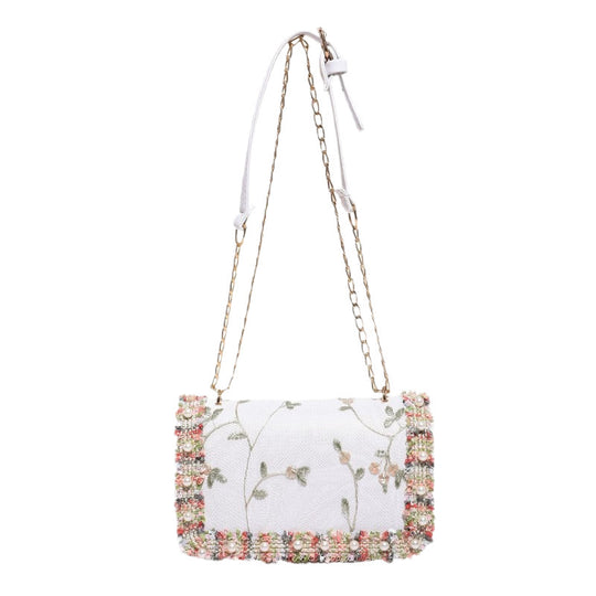 Damen trendige Umhängetasche mit floraler Stickerei Nord Taschen