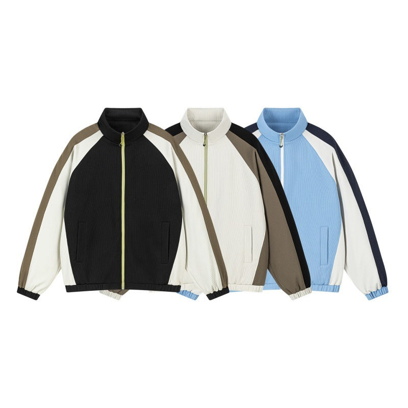 Herren Mehrfarbige Trackjacke mit Stehkragen, Raglanärmeln und durchgehendem Reißverschluss Nord Taschen