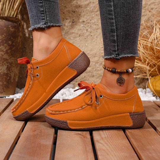 Damen Mokassins mit modischem Schnürdesign und rutschfester Sohle Nord Taschen