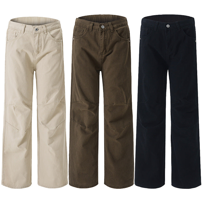 Herren Weite Baumwoll‑Twill‑Hose mit Knie‑Abnähern und fließender Palazzosilhouette Nord Taschen
