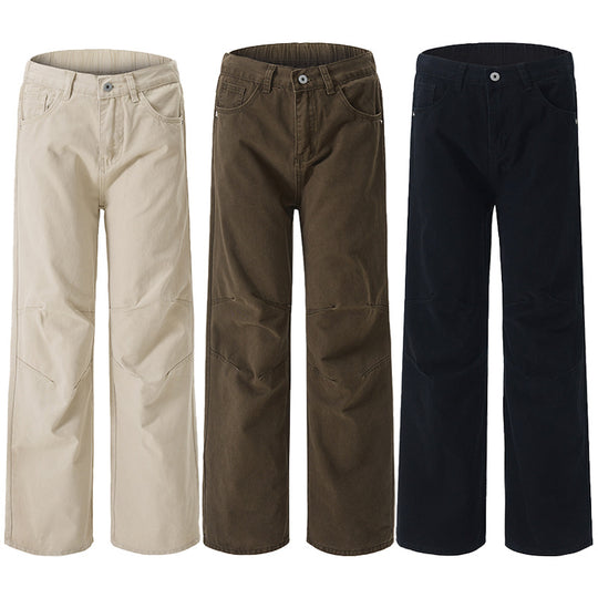Herren Weite Baumwoll‑Twill‑Hose mit Knie‑Abnähern und fließender Palazzosilhouette Nord Taschen