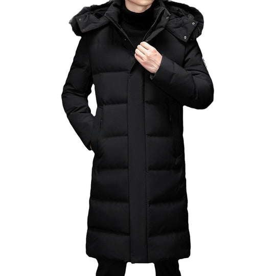 Herren Lang geschnittener Slim-Fit Steppparka mit abnehmbarer Kapuze und Thermofutter Nord Taschen