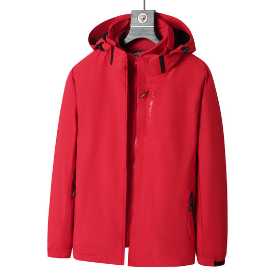 Herren Softshell Outdoorjacke mit wasserdichter Membran, abnehmbarer Kapuze und verdecktem Reißverschluss Nord Taschen