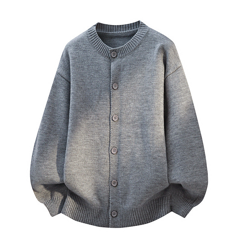 Unisex Oversize Strickcardigan mit Rundhalsausschnitt, Ballonärmeln & durchgehender Knopfleiste Nord Taschen