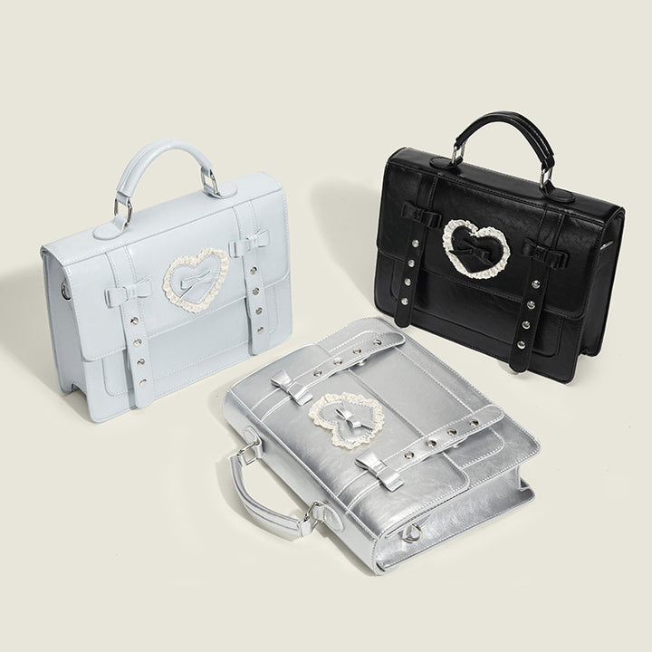 Damen Handtasche mit romantischem Herzdesign und verspielten Schleifen Nord Taschen