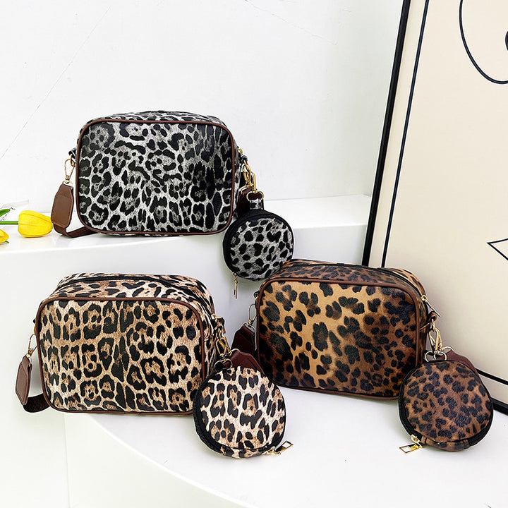 Damen Umhängetasche mit animalischem Muster und abnehmbarem Mini-Organizer Nord Taschen