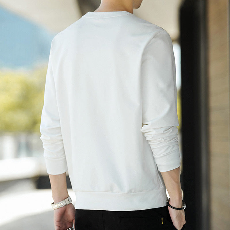 Herren Minimalistisches Baumwoll-Sweatshirt mit Rundhals und gerippten Bündchen Nord Taschen