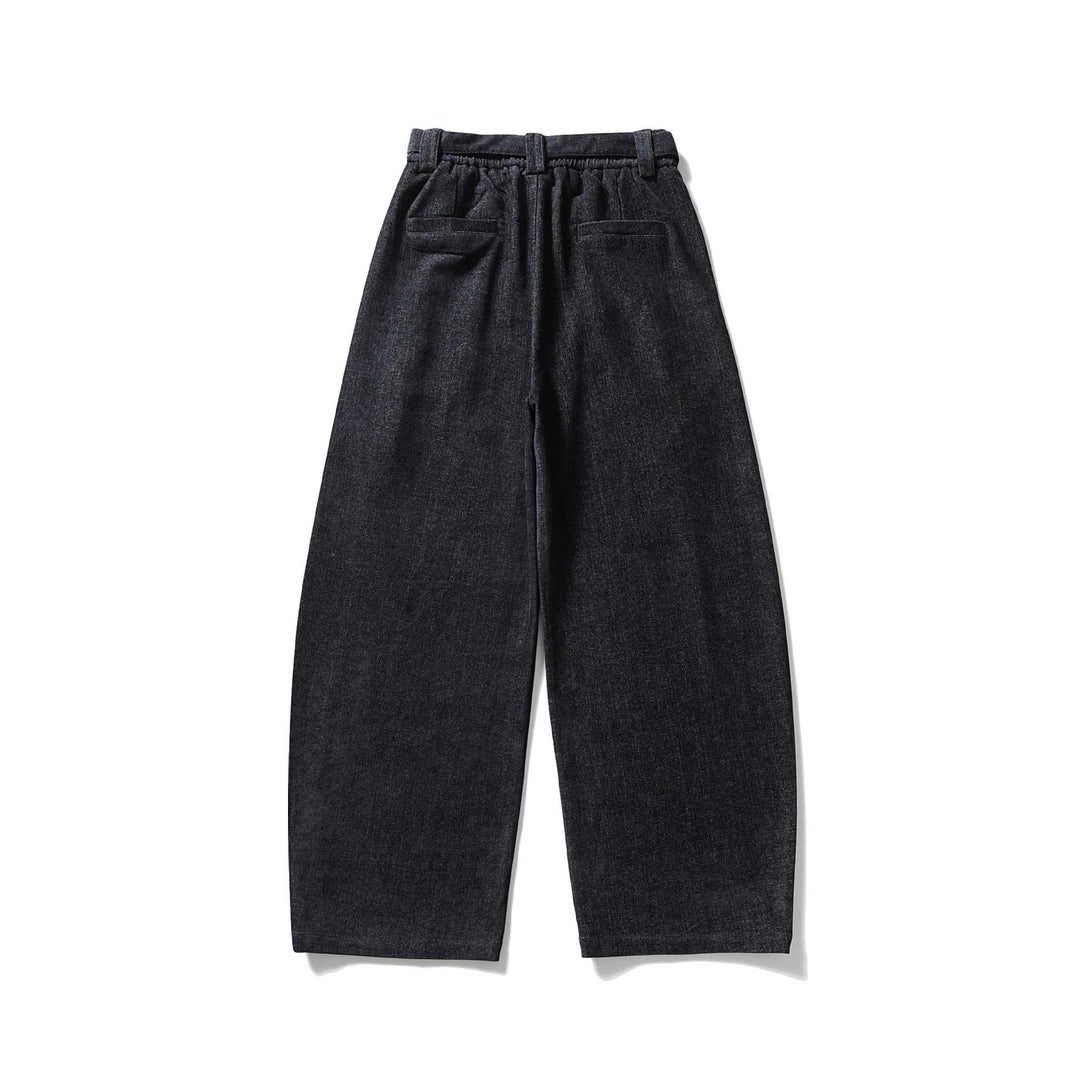 Damen Weite Hochtaillierte Bundfaltenhose mit Gürtel Nord Taschen
