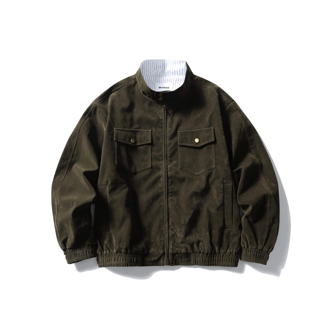Herren Boxy Field-Blouson aus robustem Canvas mit hohem Stehkragen Nord Taschen