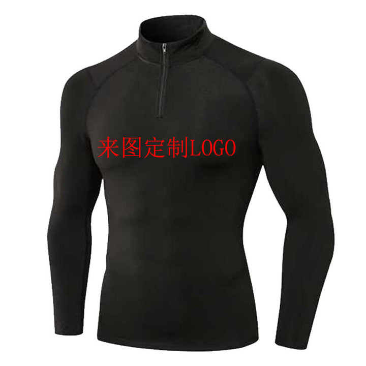 Herren eng anliegendes Kompressionsshirt mit kurzem Reißverschluss und langen Ärmeln Nord Taschen
