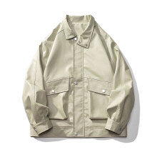 Herren leichte Overshirt-Fieldjacke aus Baumwoll-Canvas mit Pattentaschen und verdeckter Reißverschlussleiste Nord Taschen