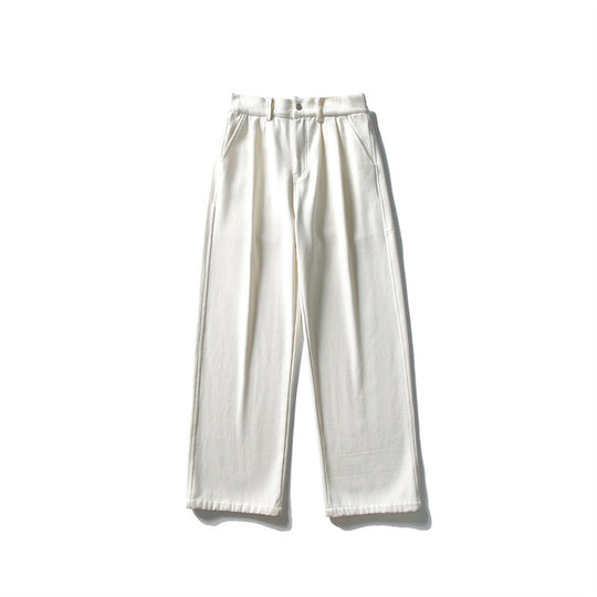 Damen Hochtaillierte weite Bundfaltenhose mit geradem Bein und Eingrifftaschen Nord Taschen