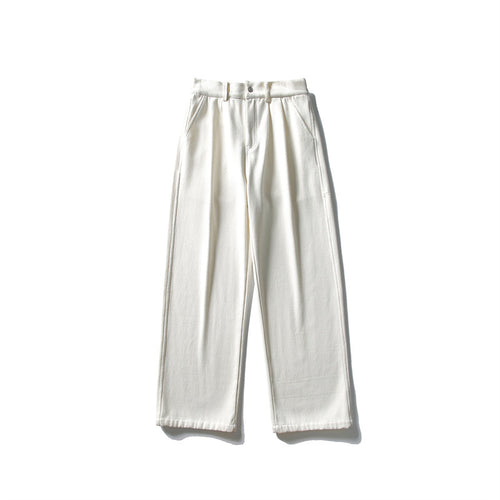 Damen Hochtaillierte weite Bundfaltenhose mit geradem Bein und Eingrifftaschen Nord Taschen