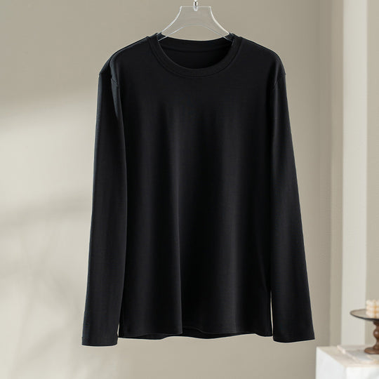 Damen Langärmeliges Rundhals-Longsleeve aus Modal-Mix mit fließender Silhouette Nord Taschen