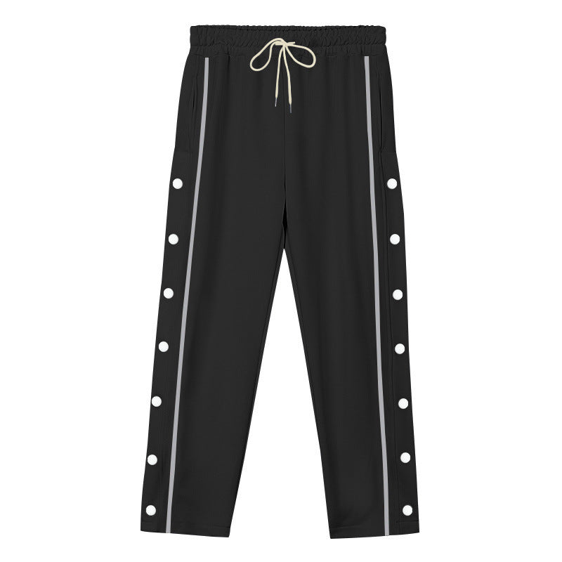 Herren Sportliche Snap-Trackhose mit seitlichen Druckknopfleisten und Tunnelzug Nord Taschen