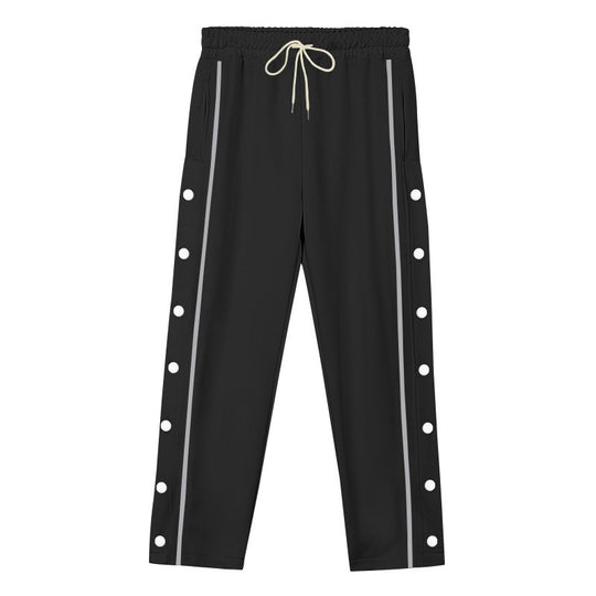 Herren Sportliche Snap-Trackhose mit seitlichen Druckknopfleisten und Tunnelzug Nord Taschen
