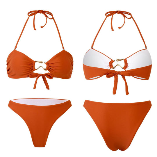 Damen Bandeau Bikini mit elegantem Gold-Detail Nord Taschen