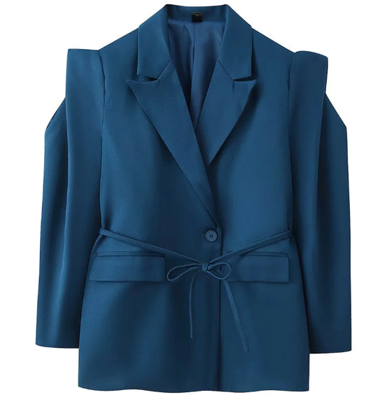 Damen 1100+ taillierter Blazer mit Tunnelzug, schmaler Kordel und Pattentaschen Nord Taschen