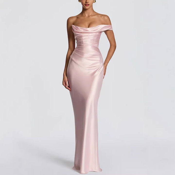 Damen Elegantes Maxikleid mit asymmetrischem Schnitt und fließendem Rock