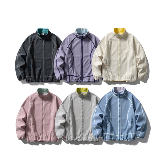Unisex Struktur-Fleecejacke mit Reißverschluss, Raglanärmeln und elastischem Saum Nord Taschen