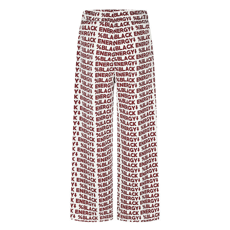 Damen Weite Palazzo-Loungehose mit Tunnelzug, Allover-Logoprint und elastischem Komfortbund Nord Taschen