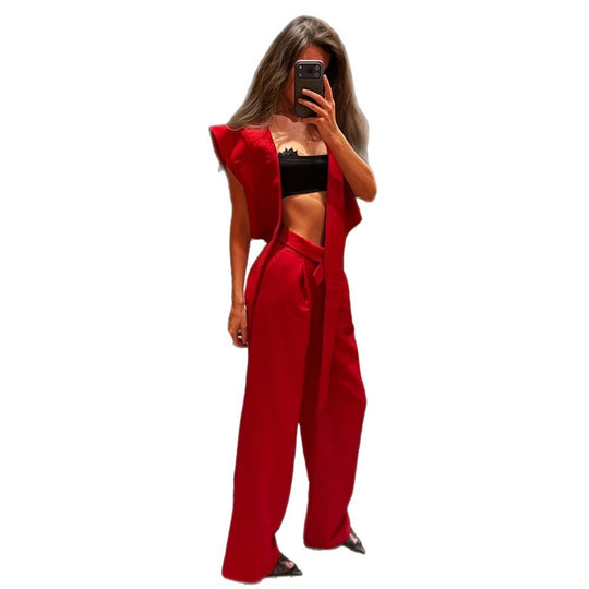 Damen Ärmellose Longline-Weste mit schulterbetonter Silhouette Nord Taschen
