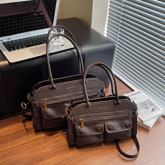 Damen organische Leder Tragetasche mit multifunktionalen Fächern Nord Taschen