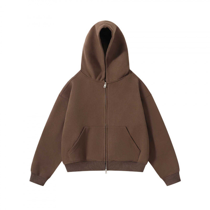 Unisex Oversize Kapuzenzipjacke aus schwerer Sweatqualität mit Zwei-Wege-Reißverschluss und Kängurutasche Nord Taschen
