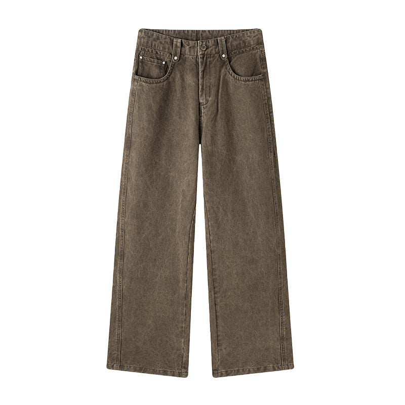 Damen Weite High-Waist-Hose aus Baumwolltwill mit markanter Seitennaht und klassischem Taschen‑Schnitt Nord Taschen