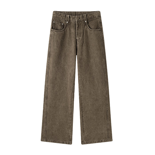 Damen Weite High-Waist-Hose aus Baumwolltwill mit markanter Seitennaht und klassischem Taschen‑Schnitt Nord Taschen