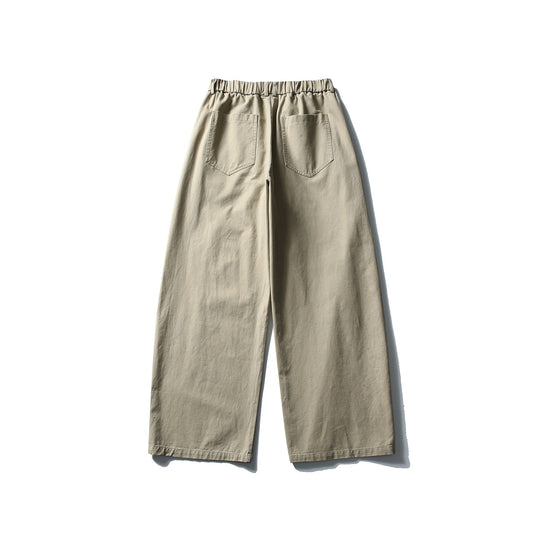 Damen Weite Cropped-Hose mit elastischem Bund und dekorativen Nahtpasse Nord Taschen
