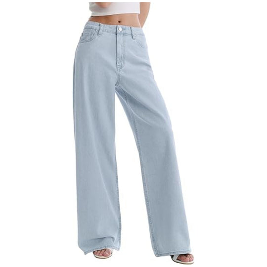 Damen Weite High-Waist-Hose mit fließendem Beinschnitt Nord Taschen