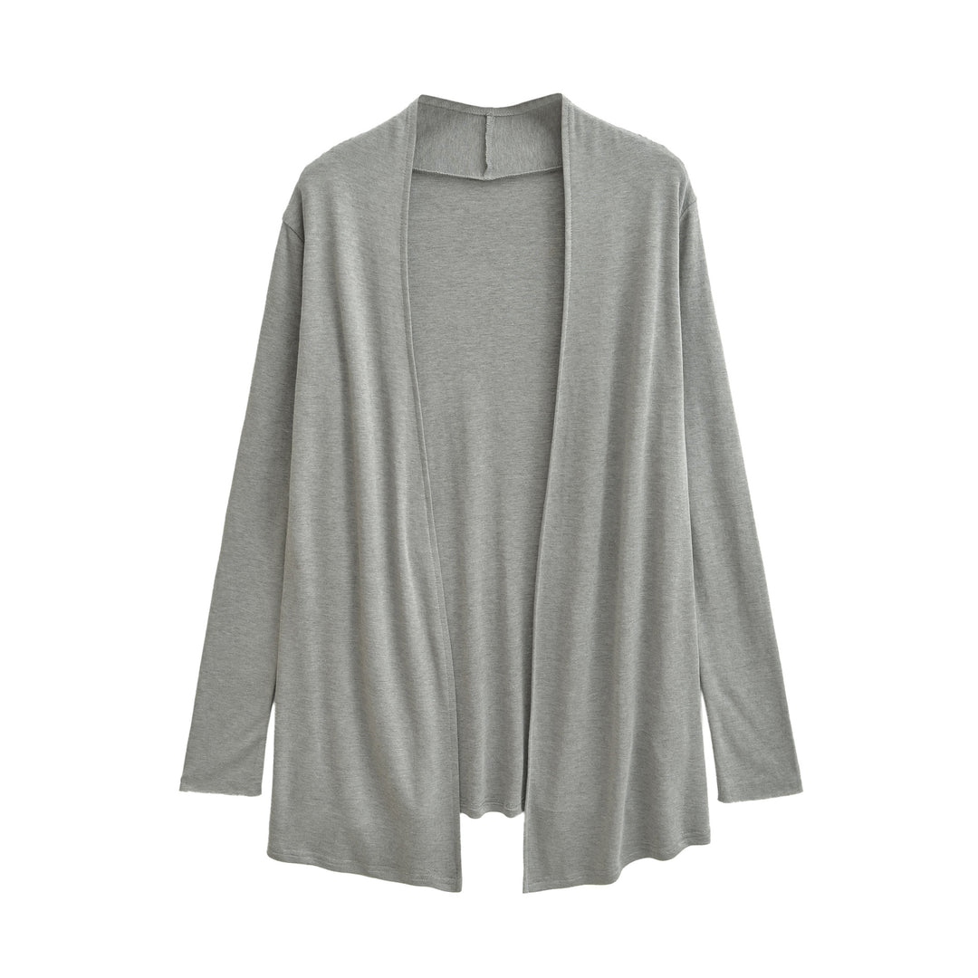Damen Offener fließender Jersey-Cardigan mit Wasserfallkante Nord Taschen