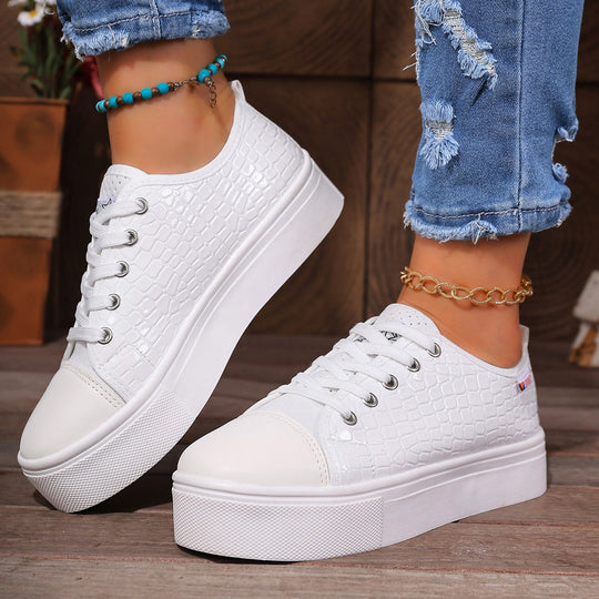 Damen Sneakers mit strukturiertem Obermaterial und bequemem Plateau Nord Taschen