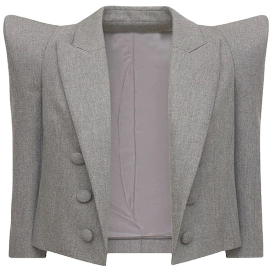 Damen Dreiteiliges Tailoring-Set mit betontem Schulterblazer, Top und Bermuda-Shorts Nord Taschen