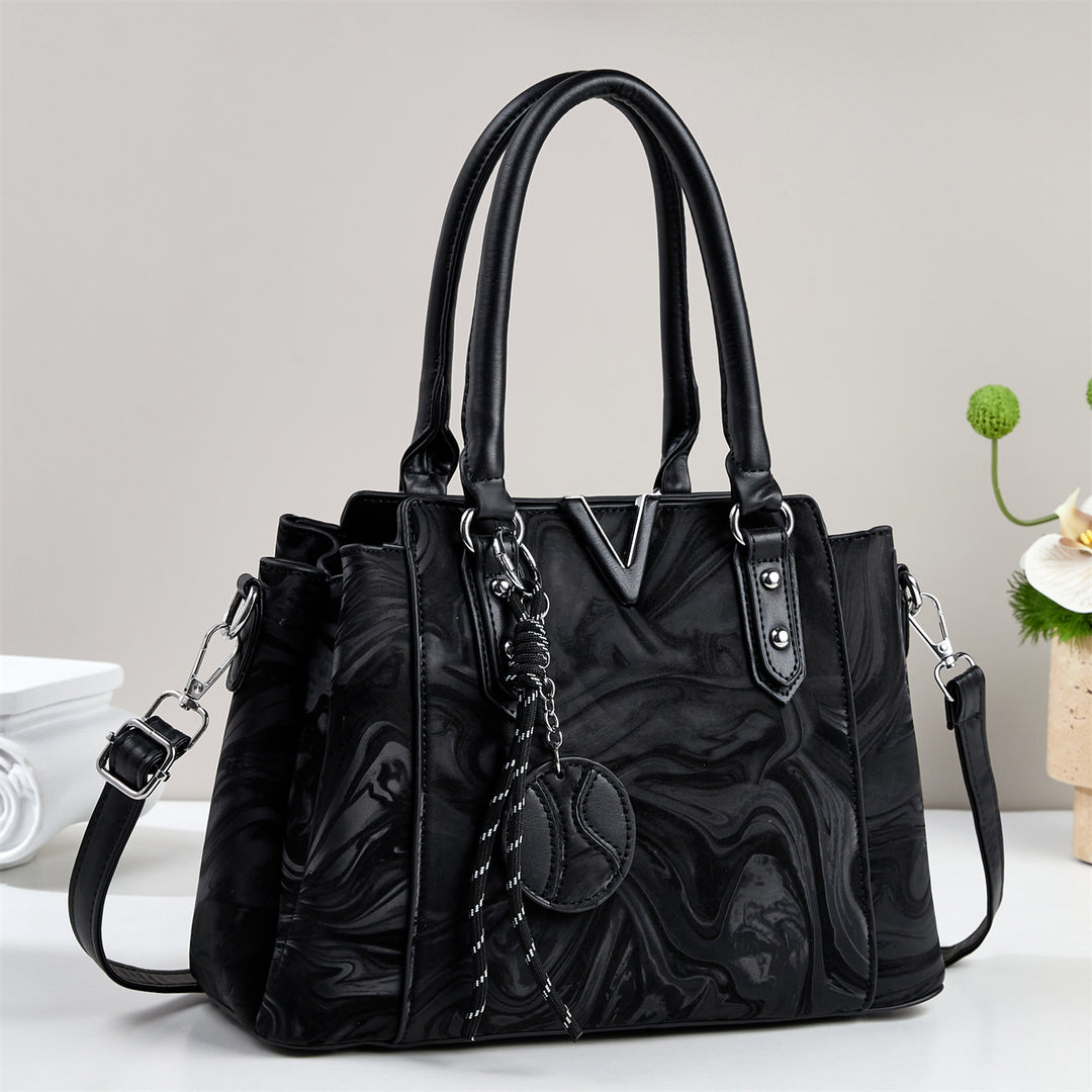 Damen Handtasche mit elegantem Marmordesign und abnehmbarem Schulterriemen Nord Taschen