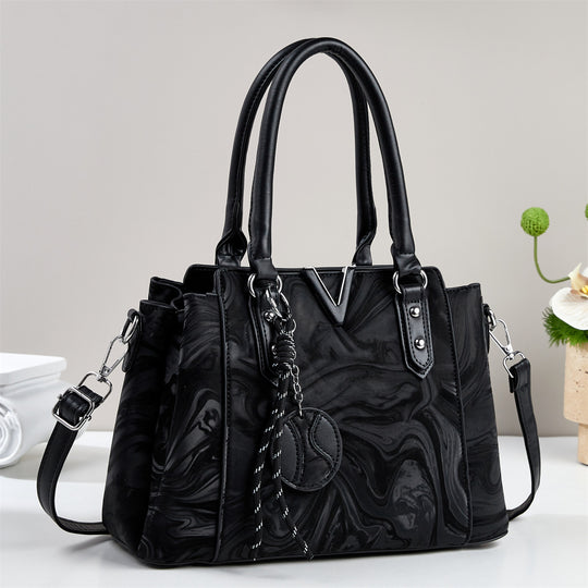 Damen Handtasche mit elegantem Marmordesign und abnehmbarem Schulterriemen Nord Taschen